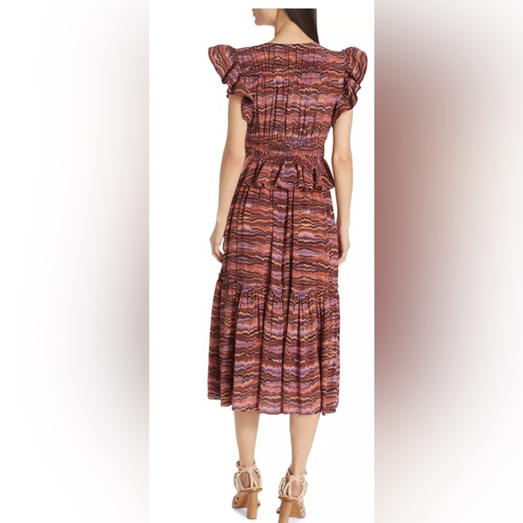 Ulla Johnson Bendetta Silk Midi-Dress NWT Size 4 color purple sapphire - Picture 4 of 5